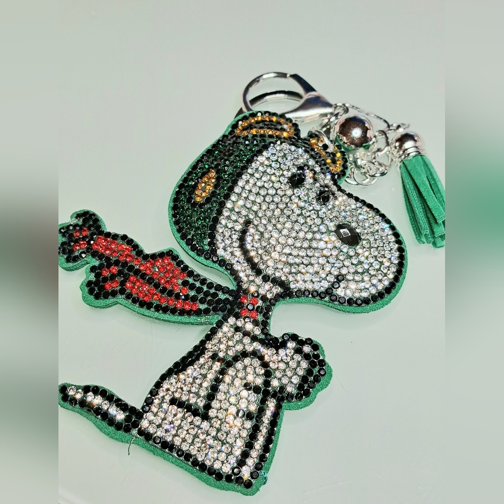 Rhinestone Snoopy Keychain